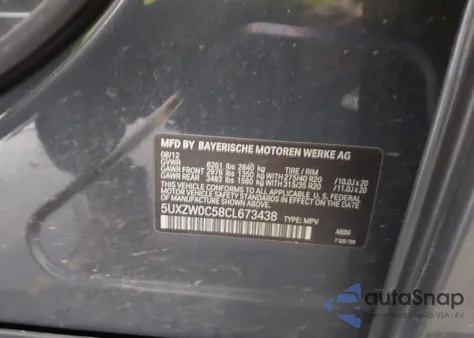 2012 BMW X5 xDrive35D из США, поврежденный, VIN 5UXZW0C58CL673438